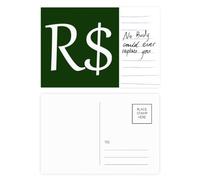 Carte postale BRL avec symbole monétaire du Brésil pour anniversaire de personne importante