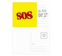 Carte postale concise avec symbole SOS Art déco pour anniversaire de mariage