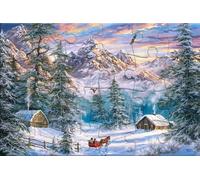 Carte postale de Noël en montagne
