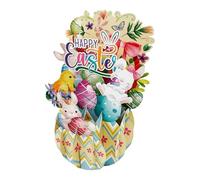 Carte postale de voeux de Pâques - 3d Spring Holiday Merci Notecard | Cartes De voeux D'oeufs Heureux | Bouquet Printemps Cartes de voeux | Cartes De voeux De Pâques Pour Les