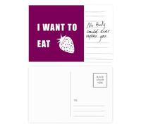 Carte postale « Eat Strawberry Desire Life » pour anniversaire de mariage