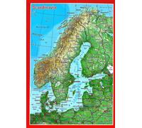 Carte postale en relief (en anglais) - Scandinavie | Georelief