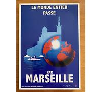 Carte Postale Le Monde Entier passe par MARSEILLE - - 10x15cm