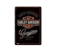 Nostalgic Art Harley-Davidson - Genuine Logo, panneau en fer-bla 14 cm x 10 cm