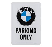 Carte postale métallique BMW PARKING ONLY - 10 x 14 cm