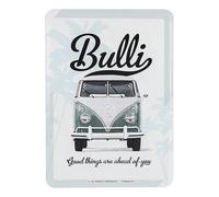 Carte postale métallique VW COMBI SPLIT BULLI - 10 x 14 cm
