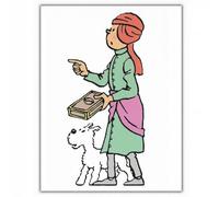 Carte postale Moulinsart Tintin Fakir avec Milou (10x15cm)