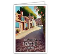 Carte postale Ruelles de Montreuil-sur-Mer et ses maisons 62588 Pas-de-Calais Hauts-de-France Côte d'Opale -Avec Enveloppe Blanche Format 12x17 cm -Fabriqué en France -Illustration mini poster affiche