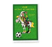 Carte pour Lucky Luke avec Son Cheval Fait du Foot - Carte Fete - Anniversaire - évènement - Enfant ou Adulte