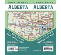 Carte provinciale - Alberta (gros caractères, facile à lire) | GM Johnson