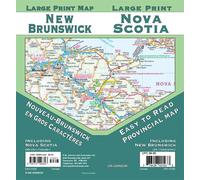 Carte provinciale - Nouveau-Brunswick, Nouvelle-Écosse (gros caractères) | GM Johnson