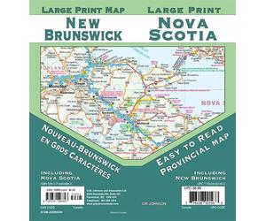 Carte provinciale - Nouveau-Brunswick, Nouvelle-Écosse (gros caractères) | GM Johnson