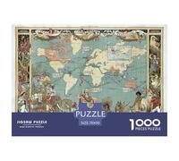Carte Puzzle 1000 Pièces Educa Jouet en Bois Divertissement Créatif De l'art De La Décoration Atlas Jeu Éducatif Challenge Toy Adultes & Enfants des 14 Ans 70x50cm/1000pcs
