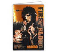 Carte RAMBO First Blood Licence Officielle Couleur Brillante This time he's fighting for his life - Carte Ouverte Blanche 23x17cm - Avec Enveloppe Blanche 12x17,5cm -Pour Anniversaire Départ Retraite