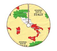 Carte régionale de l'Italie avec jupe de sapin de Noël colorée 76/91/122 cm, tapis de sapin de Noël doux pour fête de vacances, décoration d'intérieur