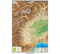 Carte régionale PIEMONTE géographique physique - Politique 21x30 AGENDEPOINT.IT® plastifiée brillante pour usage scolaire