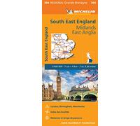 Carte Régionale South East England, Midlands, East Anglia