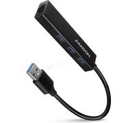 Axagon Hub multiport HMA-GL3A – USB 3.0 Type-A, Gbit-LAN, 3x USB-A, microSD, noir