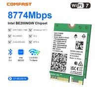 Carte réseau comfast WiFi7 Intel BE200 Bluetooth 5.4 Tri-bande 2G/5G/6G 8774 Mbps BE200NGW Intel AX210NGW M.2 NGFF Adaptateur WLAN WiFi7 CF-BE200-M