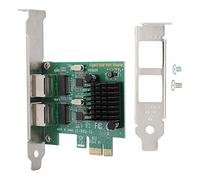 Carte réseau Gigabit à Double Port, Adaptateur Ethernet PCI-E x1, RTL8111G à Double Puce 10/100/1000 Mbps RJ-45 x2 avec dissipateur Thermique en Alliage pour PC de Bureau, NAS et