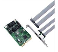 Carte Réseau Mini PCIE Gigabit PCIE vers 2 Ports RJ45 Carte Réseau Ethernet Gigabit 10/100/1000 Mbps Adaptateur Réseau