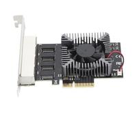 Carte Réseau PCIE 2,5 Gbit/s, Adaptateur Ethernet Gigabit PCIE 4 Ports pour Puce RTL8125B, 4 Ports RJ45, PCI Express 2.1 X4, Carte Réseau LAN PCI Express Haute Vitesse pour Linux