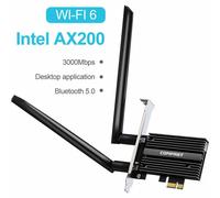 Carte réseau sans fil, wi fi 6 Intel AX200 PRO PCIE 3000, 5.0 mb/s, 2.4/5 ghz, 802.11 AX, double bande, compatible avec Bluetooth, AX200NGW