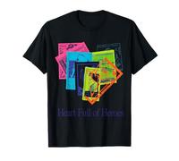 Carte rétro avec Motif cœur Plein de héros Fluo T-Shirt