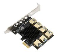 Carte Riser PCI e 1 à 6, Un Seul Câble Est Nécessaire Moins D'interférences, Traitement Plaqué Or USB3.0, Dissipateur de Chaleur IC PCI e vers SATA, Plug and Play pour Win pour Linux