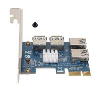 Carte Riser PCIe 1 vers 4, Carte d’Extension PCIE avec 4 Ports USB 3.0, Adaptateur d’Interface Graphique à enfichage pour emplacements X4, X8 et X16, dissipateur Thermique en
