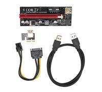 Carte riser PCIe 1X vers 16X, câble Express riser pour GPU avec 4 condensateurs solides et connecteur d’alimentation à 6 broches, câble de données USB 3.0 flexible avec boucle fixe (Style de ligne