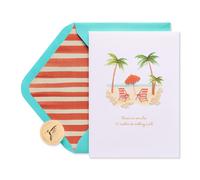 Carte romantique vierge en papyrus Plage