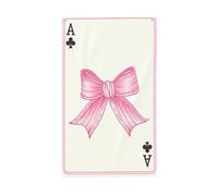 Carte rose avec un nœud - Drapeaux minimalistes pour cour et maison - 91 x 152 cm - Bannière de vœux avec œillets - Décoration d'intérieur ou d'extérieur