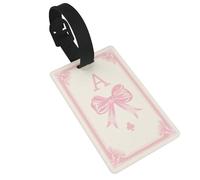 Carte rose avec un nœud - Étiquettes pour bagages - Idéales pour les sacs à dos de voyage et de croisière