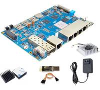 Carte routeur Banana Pi BPI-R4 WiFi 7 OpenWRT - DDR4 4 Go/8 Go RAM - MediaTek MT7988A (Filogic 880) SoC, routeur sans fil 4G/5G, 2X 10 GbE SFP 4X GbE pour NAS, passerelle Smart Home (Kit POE4, DDR4 8