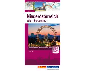 Carte routière - Basse-Autriche, Vienne, Burgenland | Hallwag - carte régionale