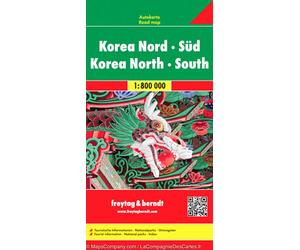 Carte routière - Corée du Nord & Corée du Sud | Freytag & Berndt