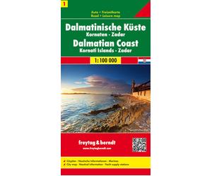 Carte routière - Côte de Dalmatie n° 1 (Kornat, Zadar) | Freytag & Berndt