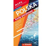 Carte routière de la Pologne. Codes postaux.
