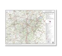 Carte routière de la région Auvergne-Rhône-Alpes - Poster plastifié 100x70 cm