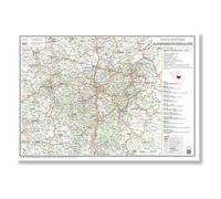 Carte routière de la région Auvergne-Rhône-Alpes - Poster plastifié 100x70 cm - Édition 2026