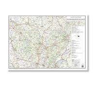 Carte routière de la région Bourgogne-Franche-Comté - Poster plastifié 100x70 cm
