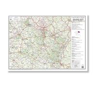 Carte routière de la région Grand Est - Poster plastifié 100x70 cm - Édition 2026