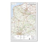 Carte routière de la région Hauts-de-France - Poster plastifié 100x70 cm - Édition 2026