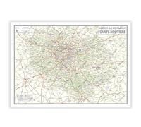 Carte routière de la région Île-de-France - Poster plastifié 120x85cm