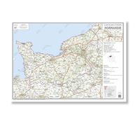 Carte routière de la région Normandie - Poster plastifié 100x70 cm - Édition 2026