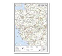 Carte routière de la région Pays de la Loire - Poster plastifié 100x70 cm - Édition 2026