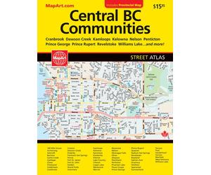 Carte routière des communautés de l'Okanagan | MapArt