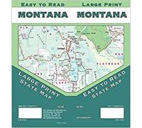 Carte routière du Montana à gros caractères | GM Johnson