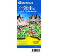 Carte routière et panoramique des Dolomites, lac de Garde et Venise | Tabacco